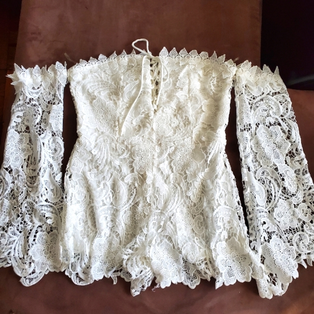 Fashion Nova Woman White Romper